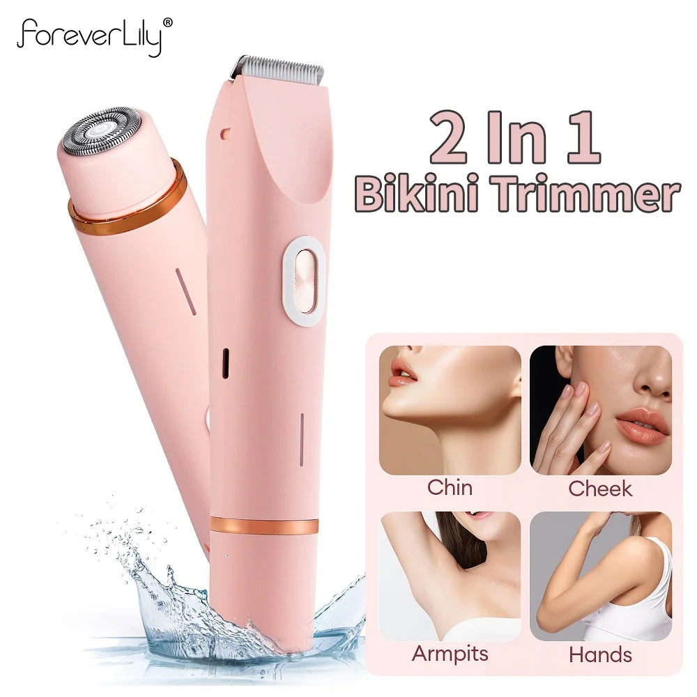 Double Head Shaver Electric Razor Mustache Epilator Leg Bikini Body Hair Trimmer Women Facial Epilator Hair Remover
